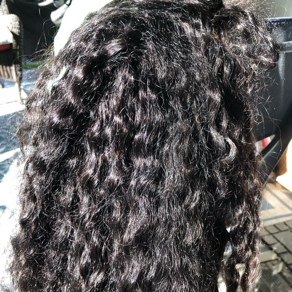 28” Choc Brown Curly Human Hair Wig Lace Front - Picture 5 of 14